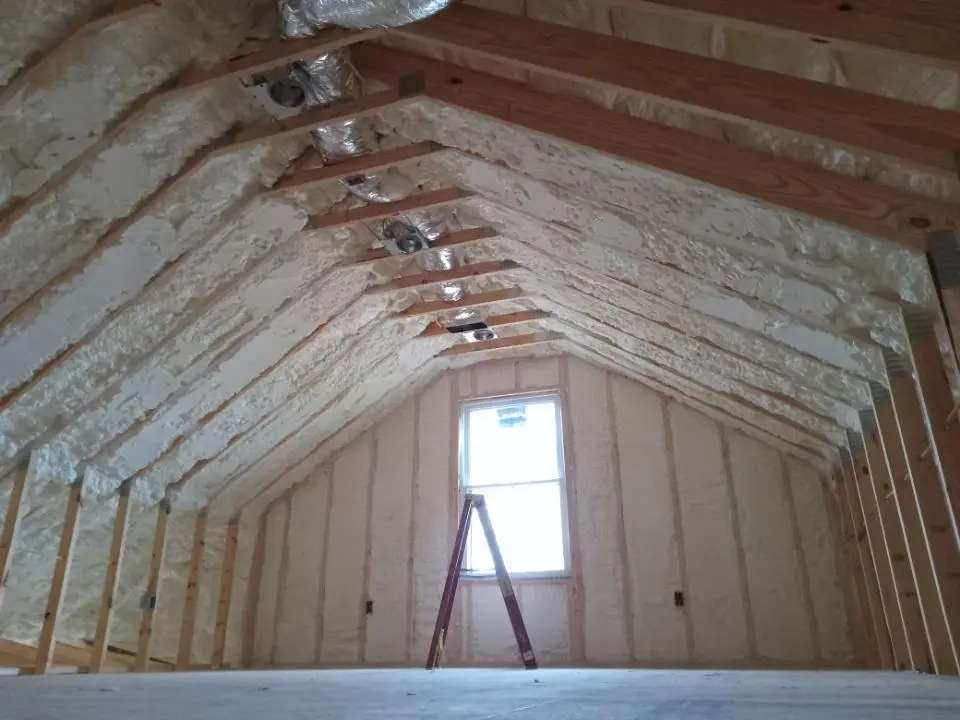 Spray foam roofing application for Crawl Space Insulation project in Frederick